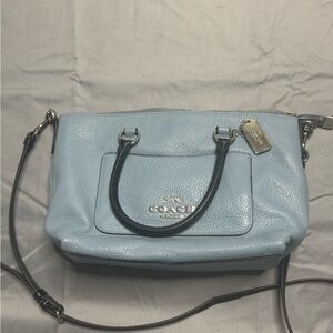 Coach Sky Blue Leather Shoulder Bag